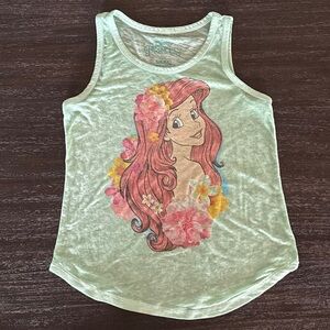 Disney Princess Ariel Girls S (6/6X) Green Tank Top